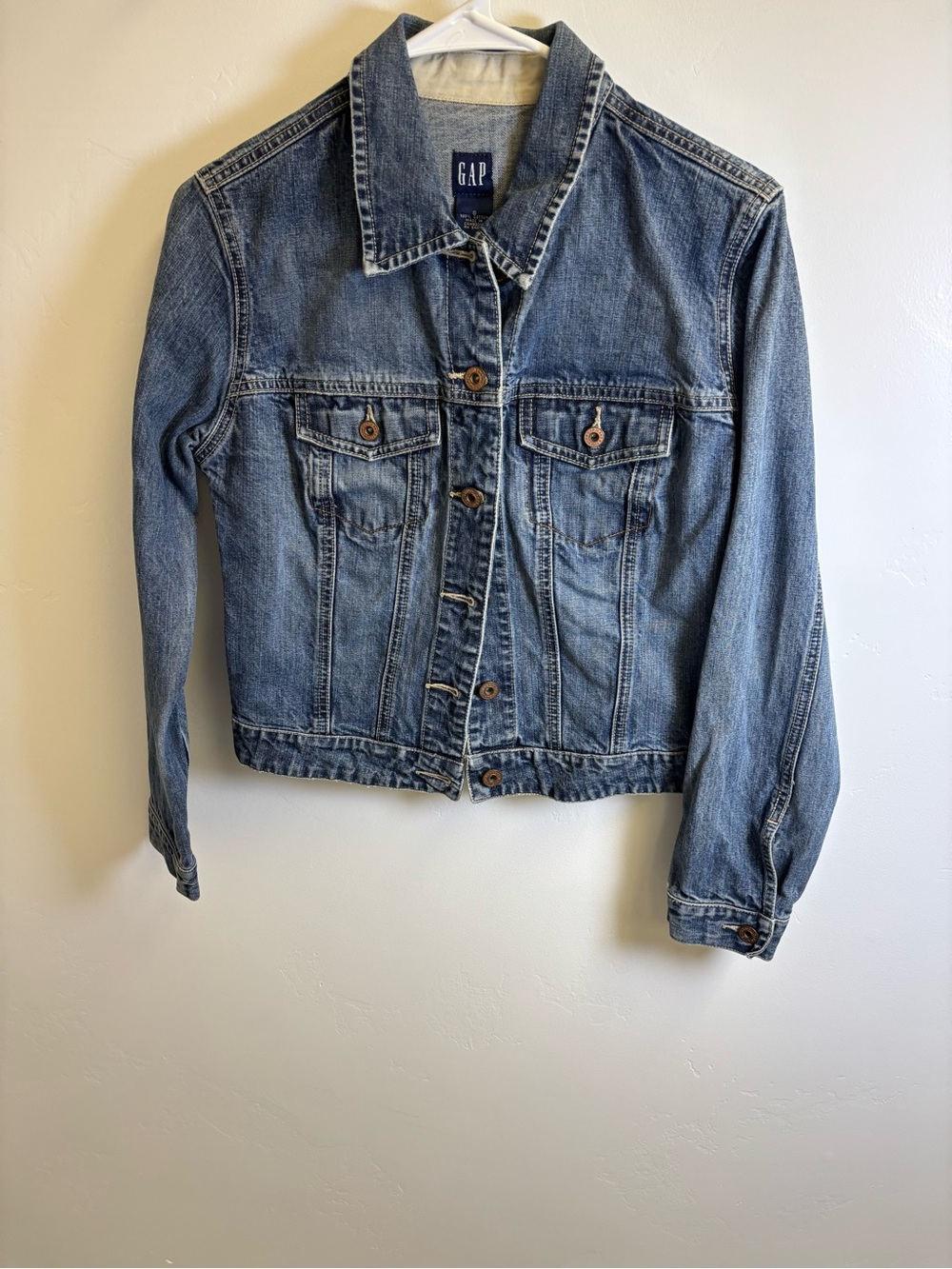 GAP JEANS DENIM JACKET  WOMEN SMALL   DENIM BLUE   COTTON
RETRO  PUNK  GRUNGE